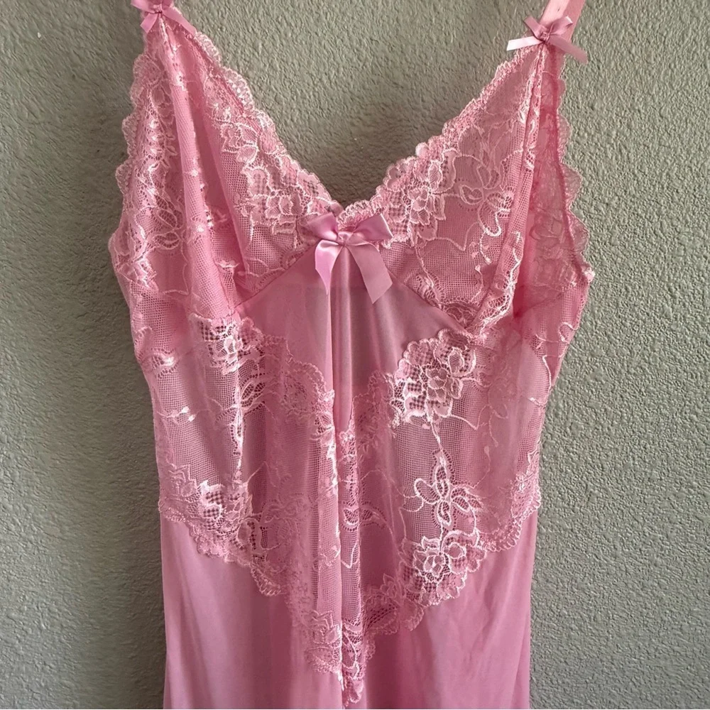 Oh la la Cherie Pink Lace Mesh Babydoll Chemise Size‎ 3X/4X